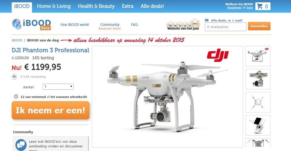 dji phantom 3 professional ibood com aanbieding